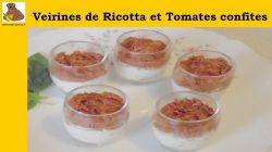 Verrines de crumble de ricotta et tomates confites